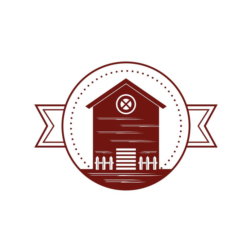 farm barn label vector