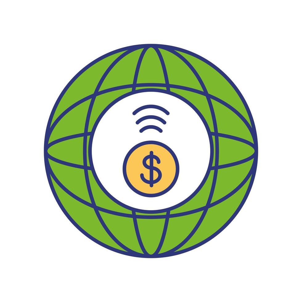 online payment world vector