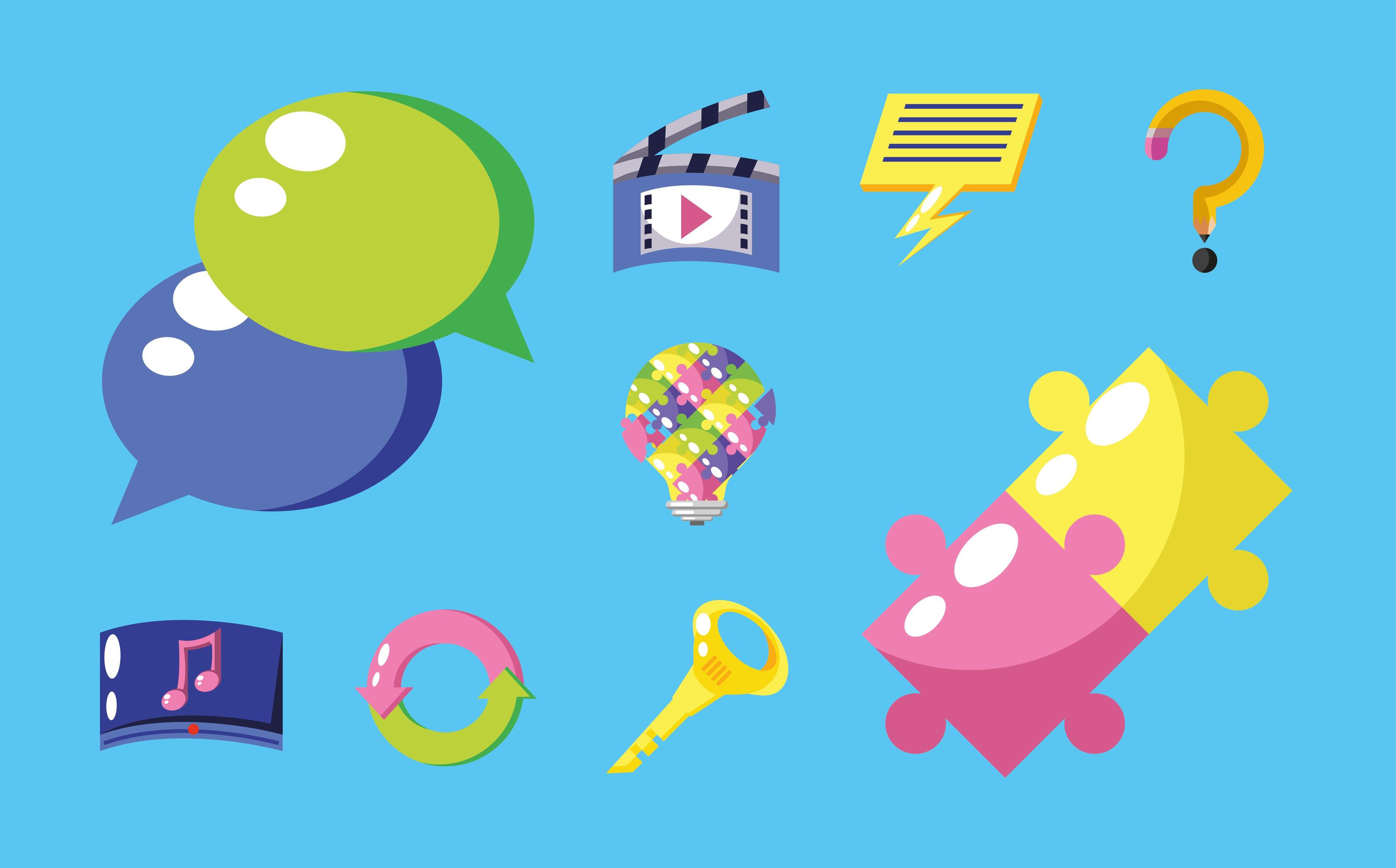creativity idea set 3769423 Vector Art at Vecteezy
