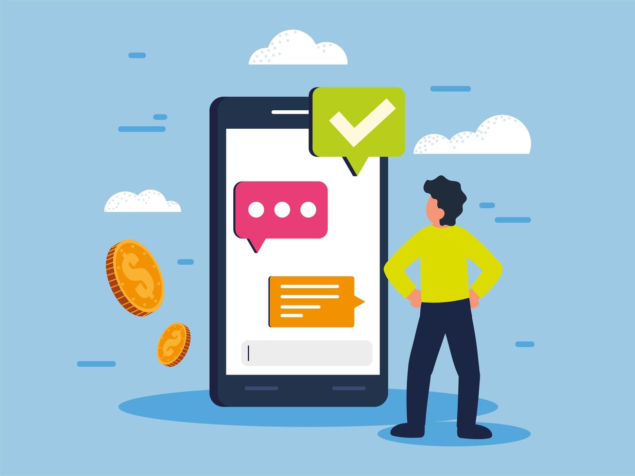 man online financial vector