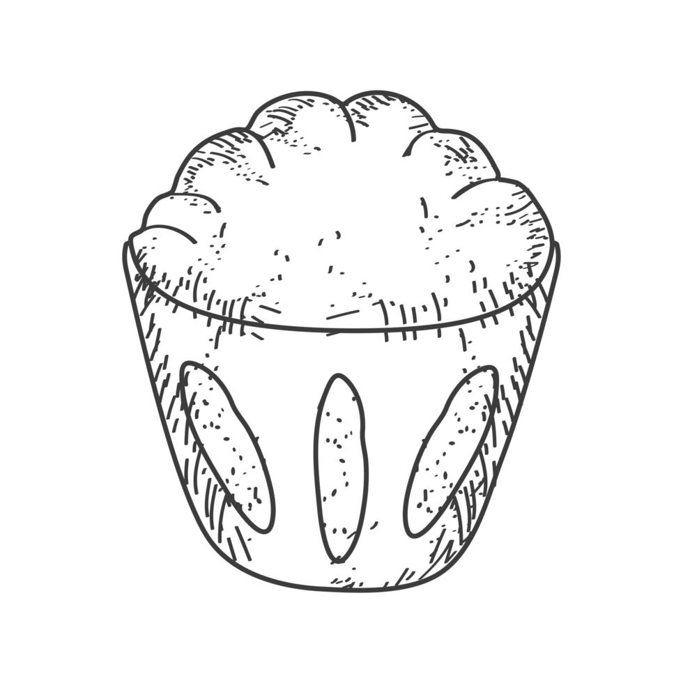 baked muffin dessert vector