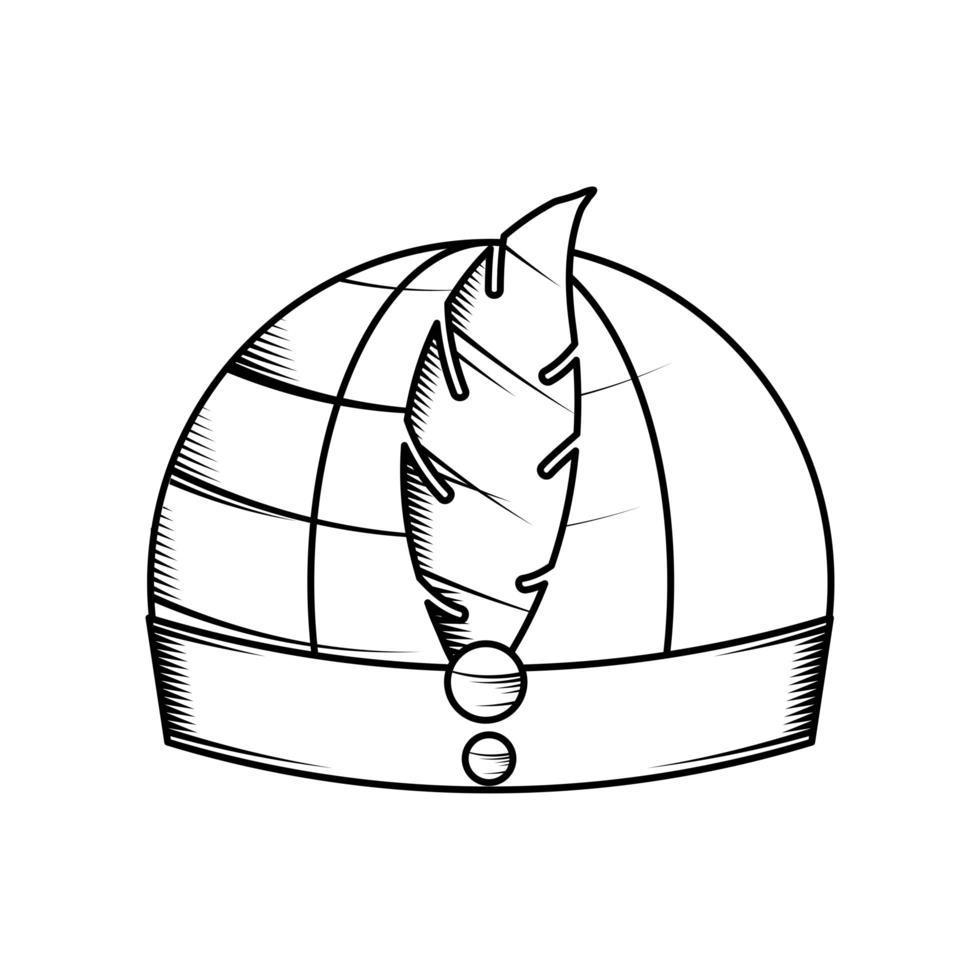 crown with feather vector