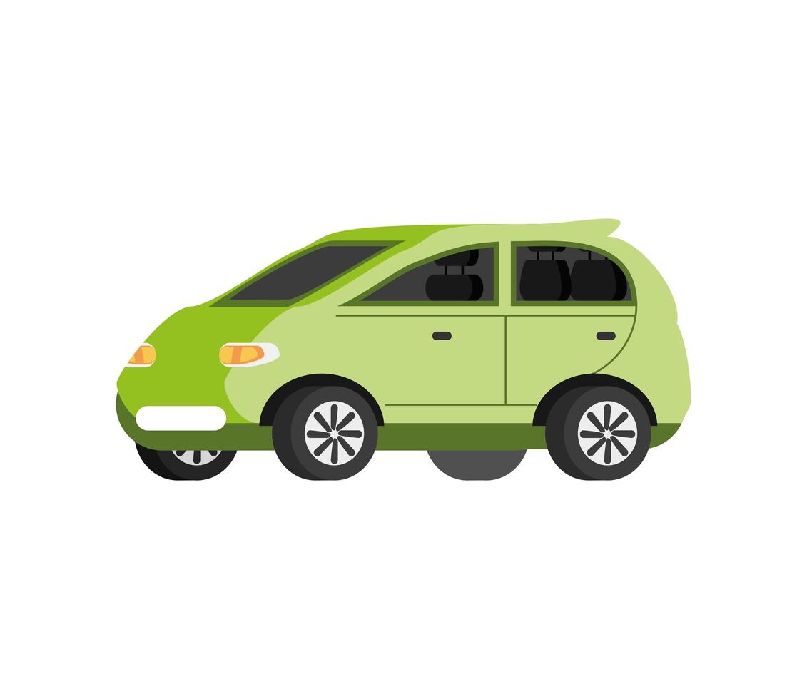 coche eléctrico verde vector