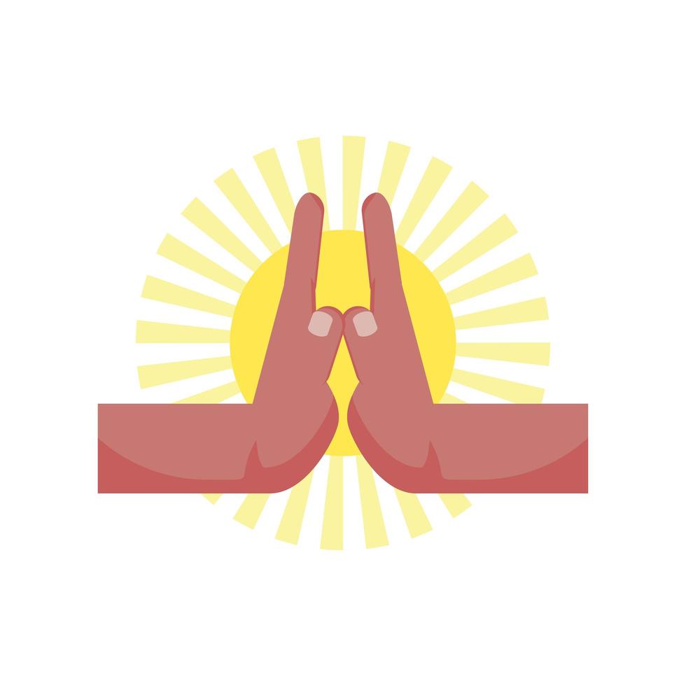 hands together in prayer vector