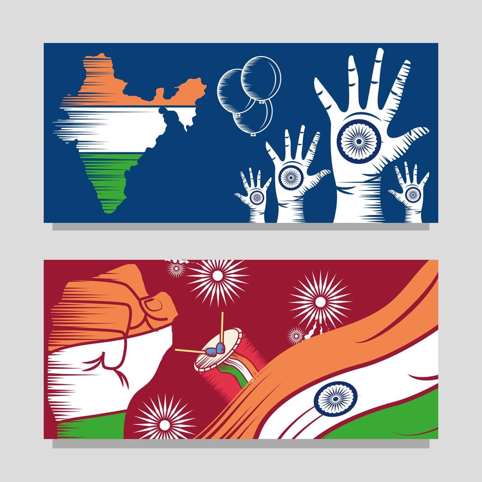 india independence banner vector