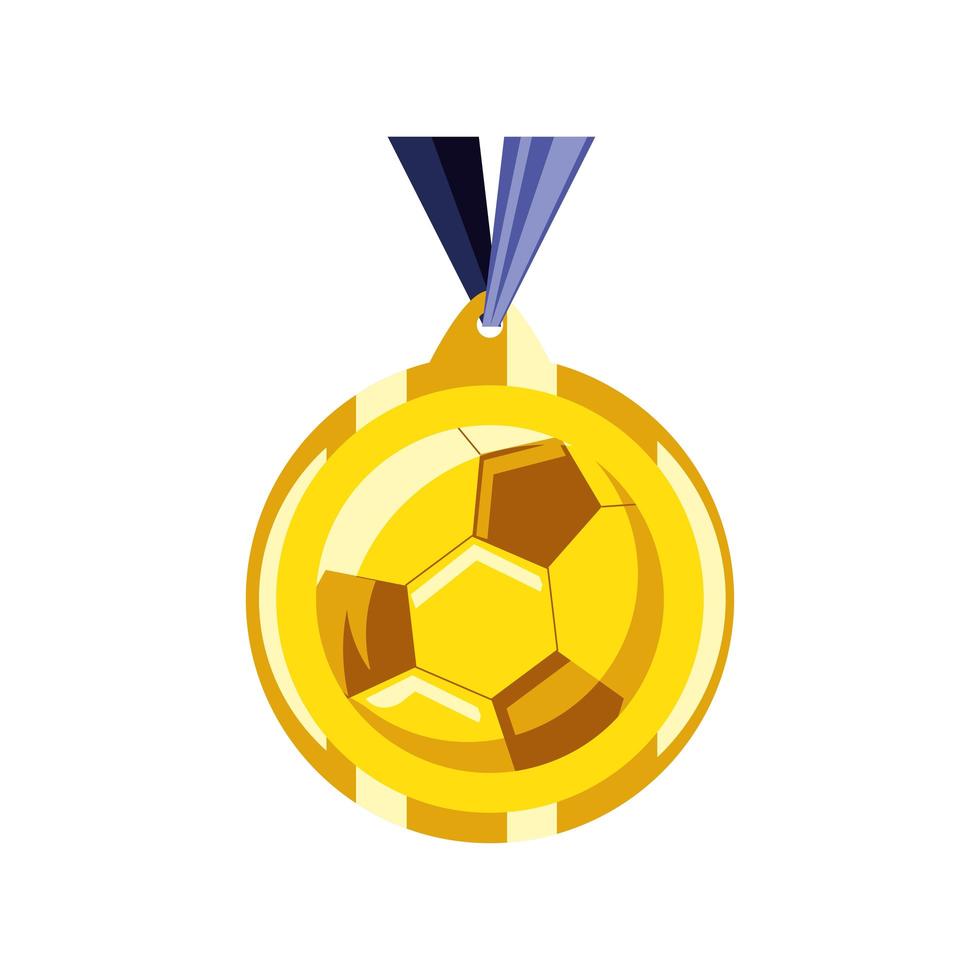 gold medal soccer vector