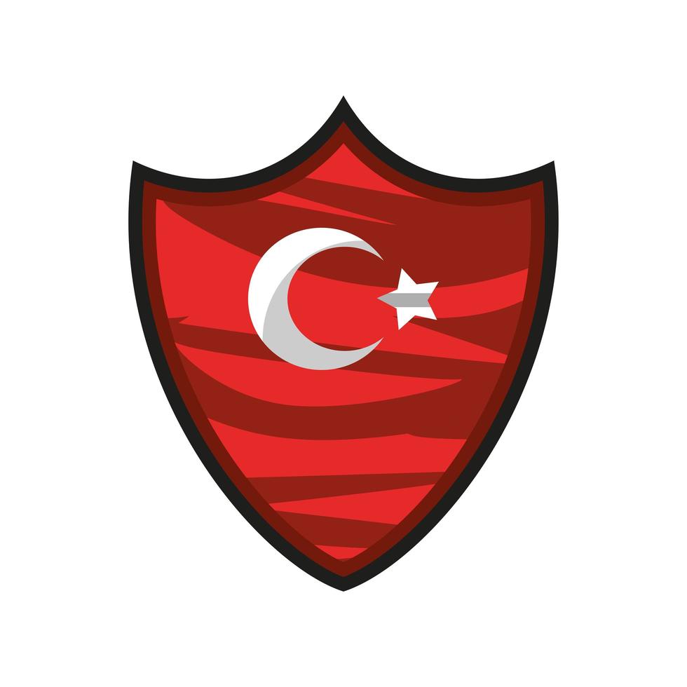 turkey flag in shield vector