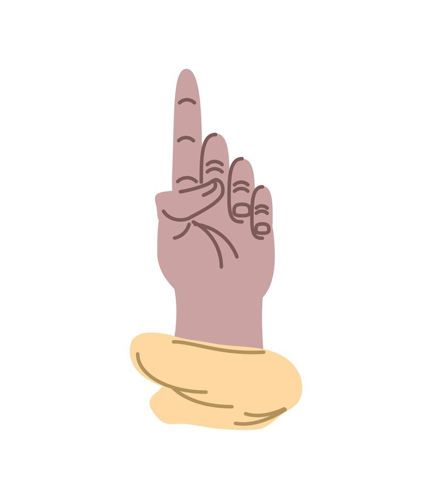 raised hand index up vector