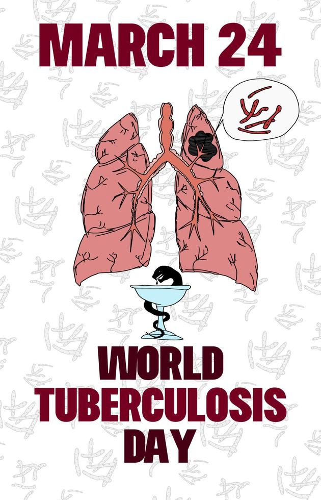 cartel para el día del control de la tuberculosis. cartel de boceto vector