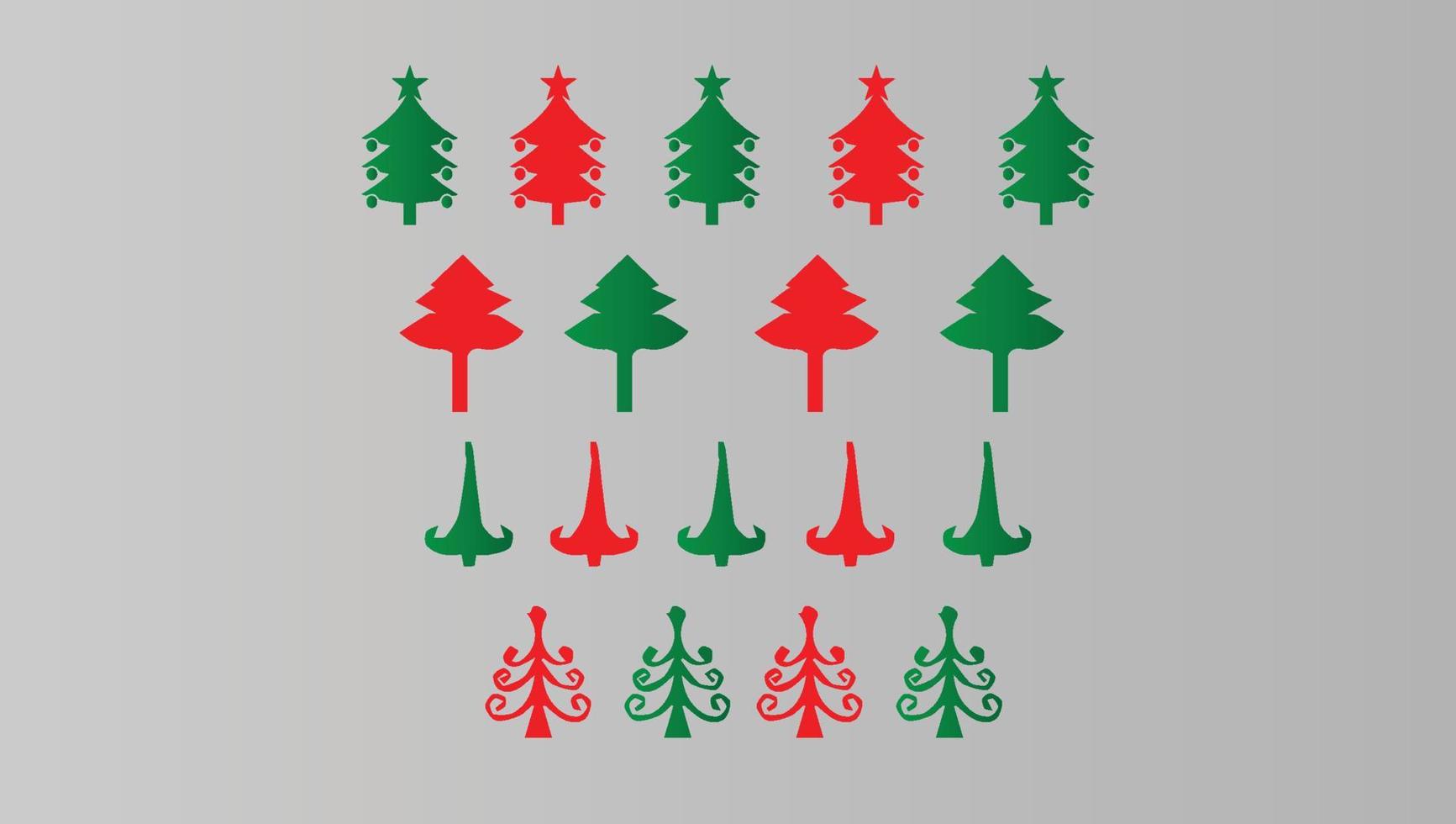 Vector tree with green gradation zig zag design