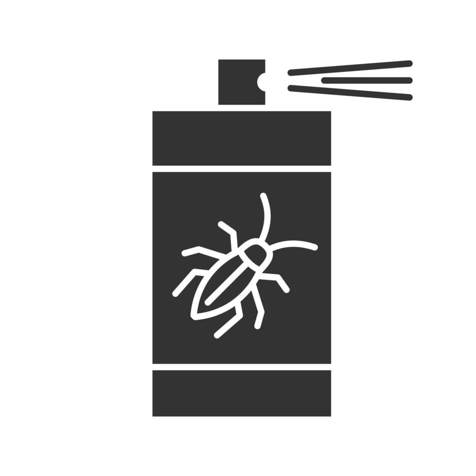 Roaches bait glyph icon. Cockroach repellent spray. Pest control. Silhouette symbol. Negative space. Vector isolated illustration
