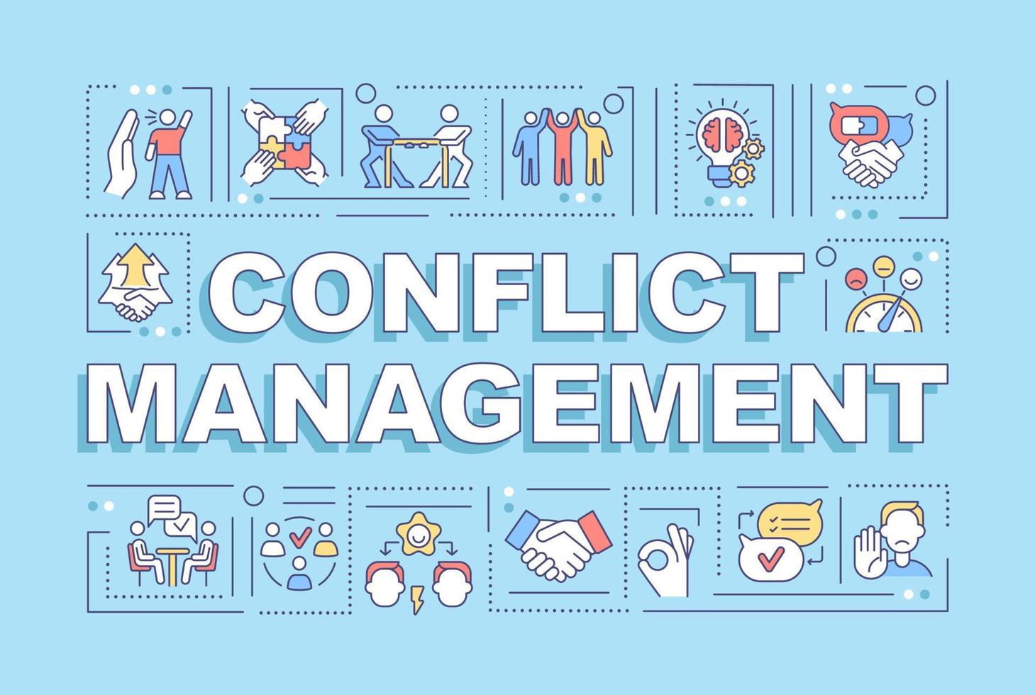 Conflict management word concepts banner vector