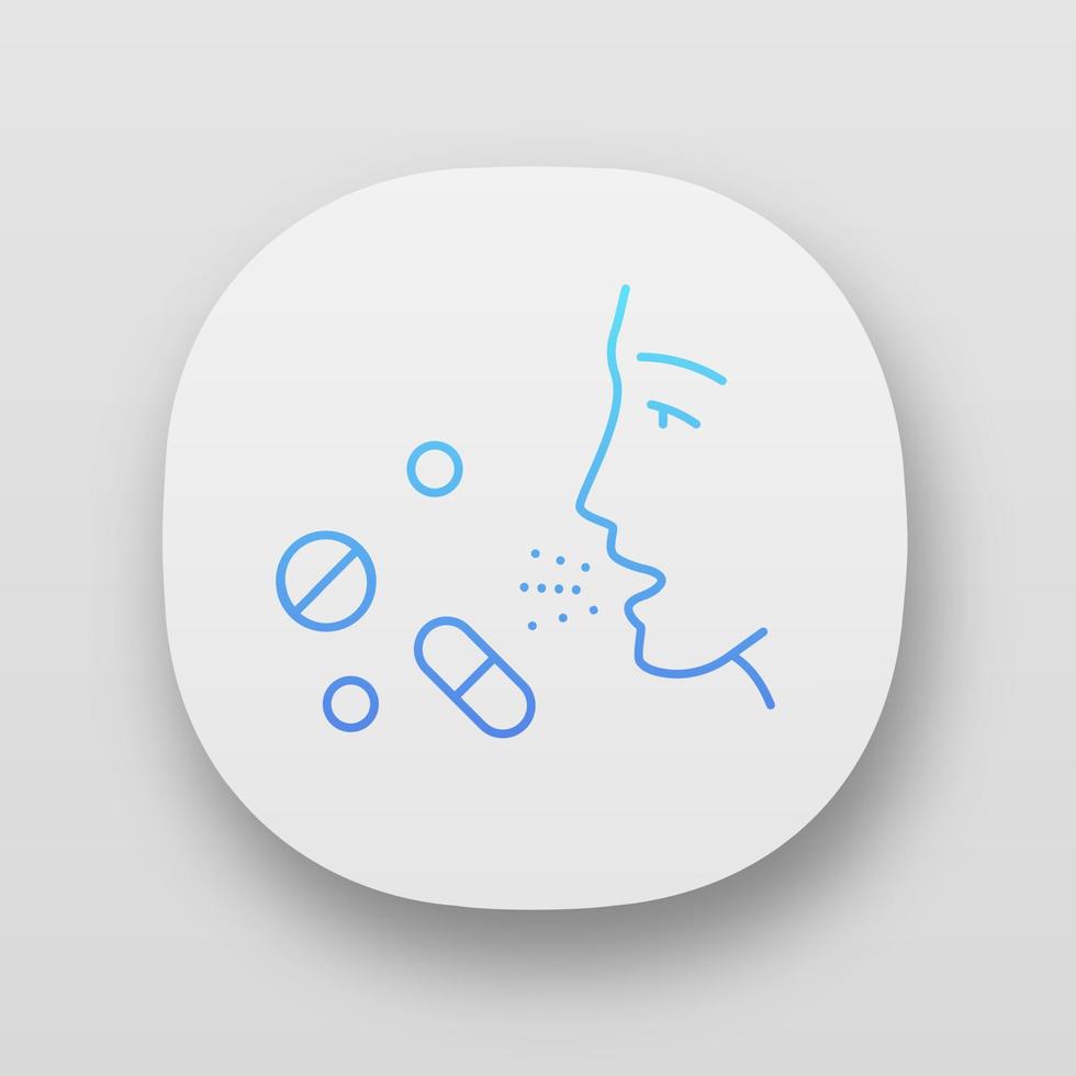 Drug allergies app icon vector