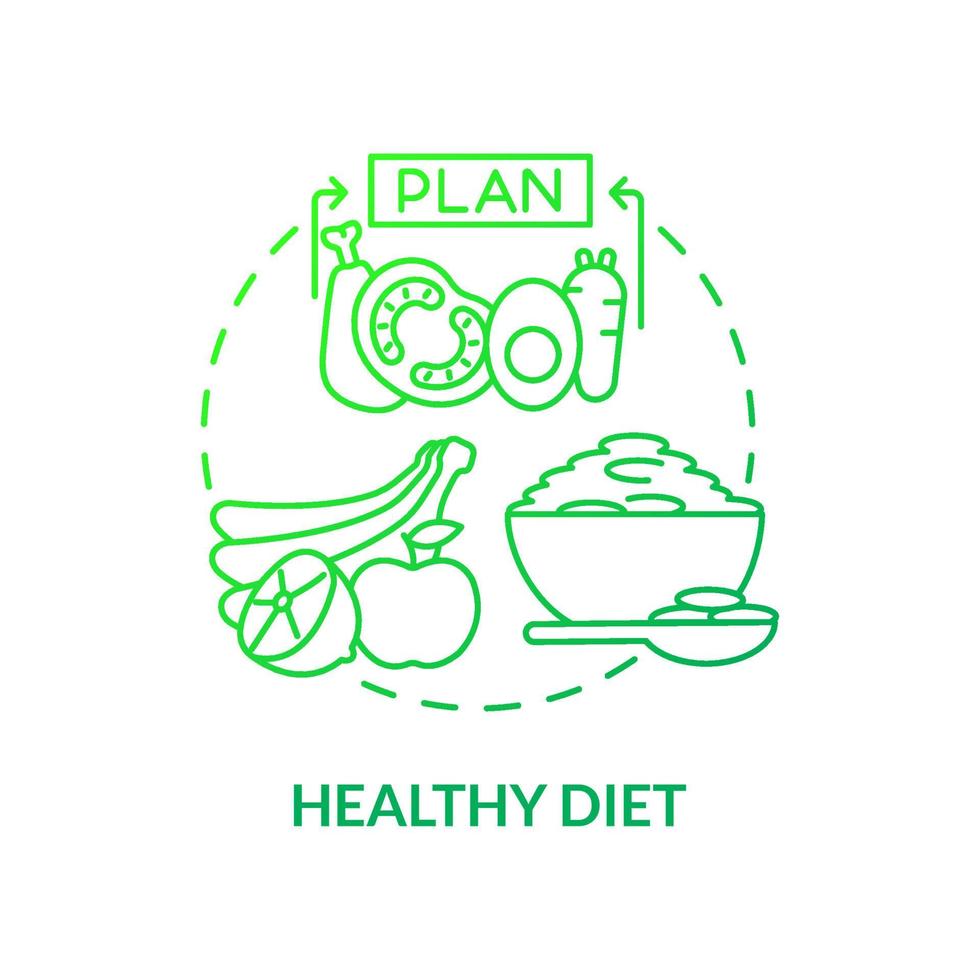 icono de concepto de dieta saludable vector