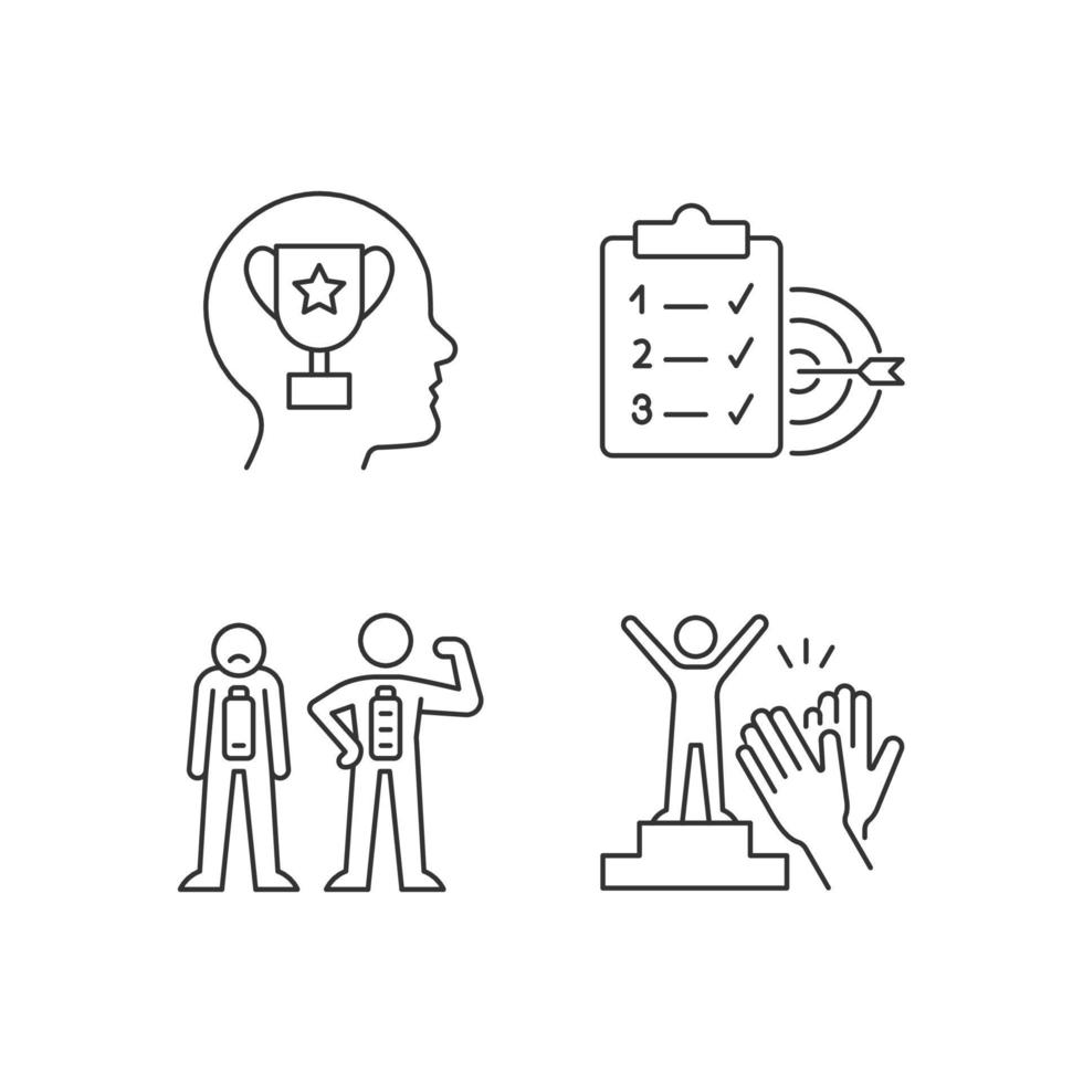 Intrinsic motivation linear icons set vector
