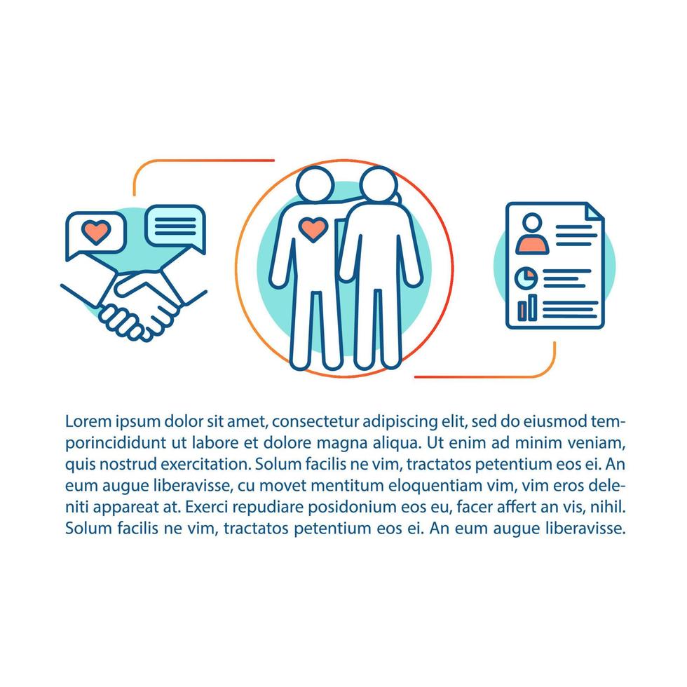 Volunteering concept linear illustration vector
