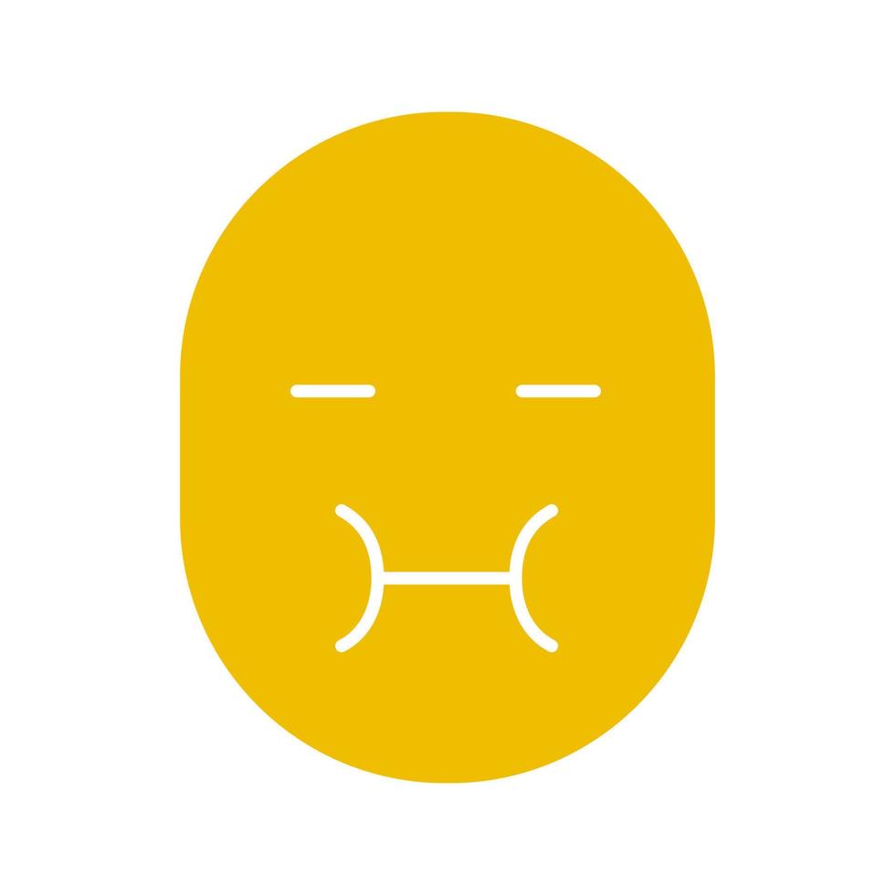 Vomiting smiley glyph color icon. Feeling bad. Silhouette symbol on white background. Negative space. Vector illustration