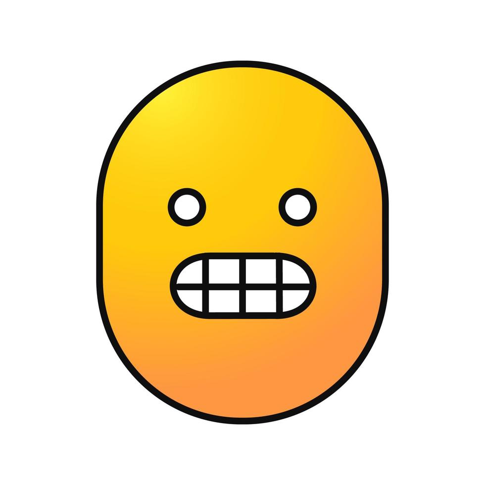 Grinning smile color icon. Grimacing emoticon. Isolated vector illustration