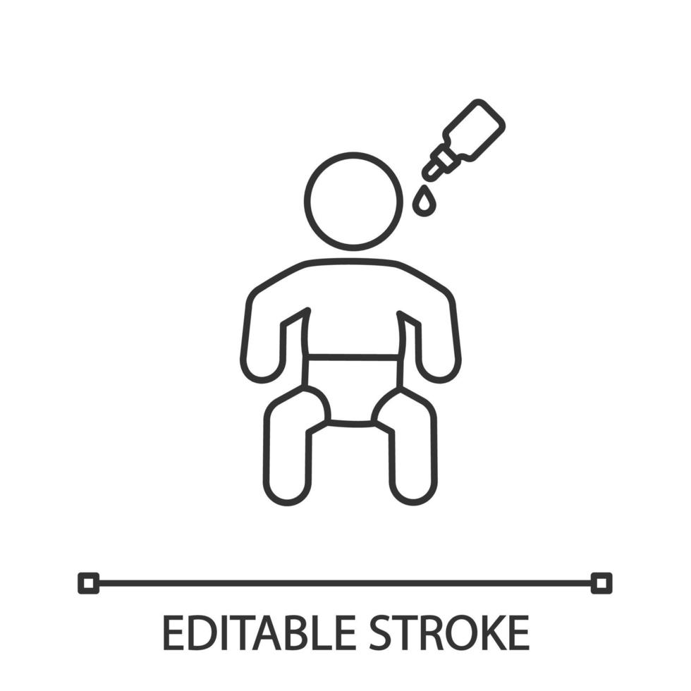 vacuna oral para niño icono lineal vector