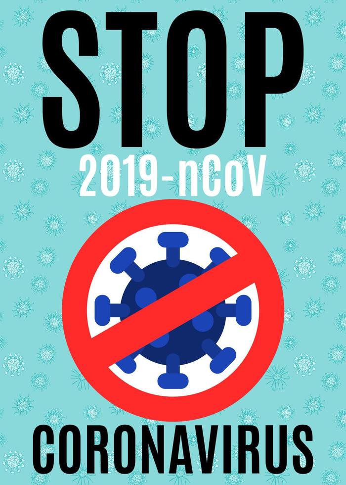 crown virus poster. stop deadly disease vector