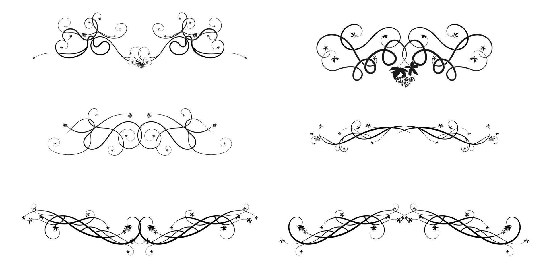 elementos de patrón de hiedra de uva para construcción de adornos vector