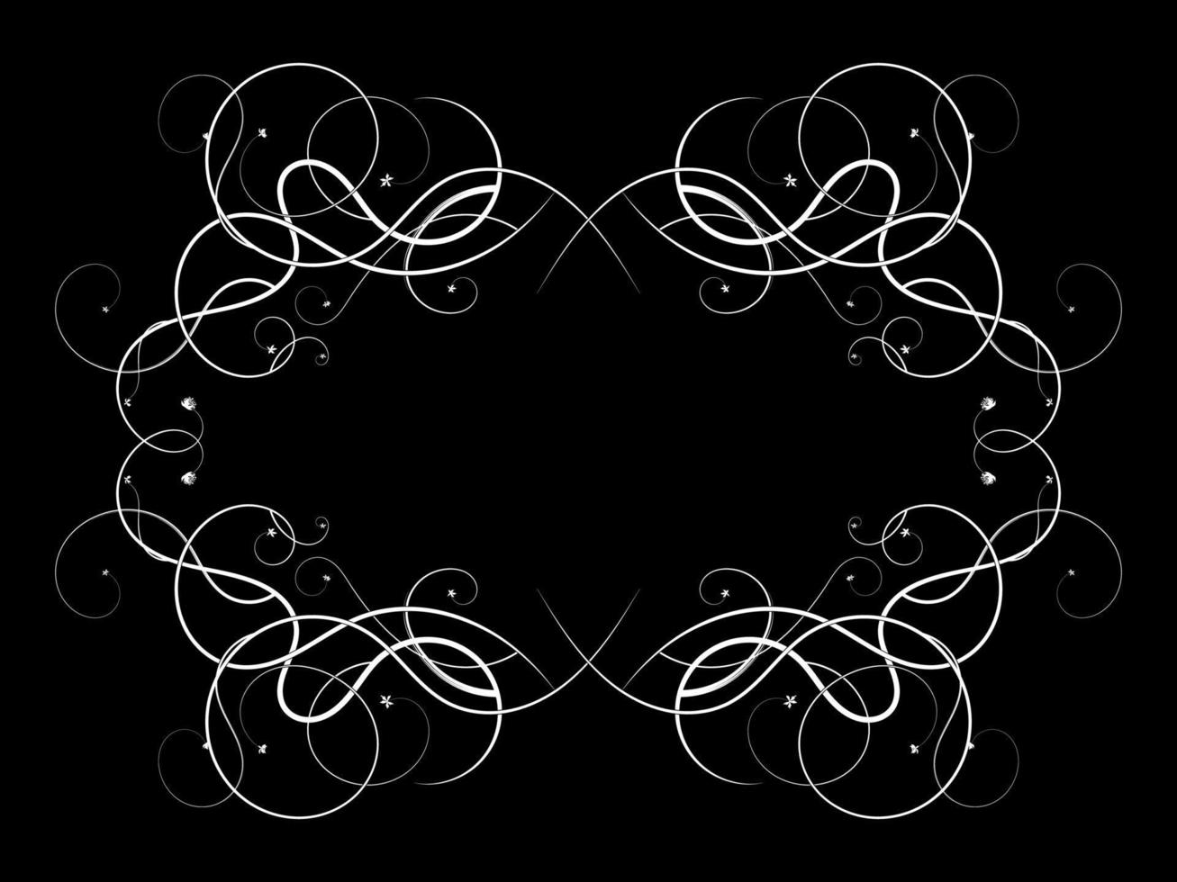 black frame with grape curl tree. vector image new