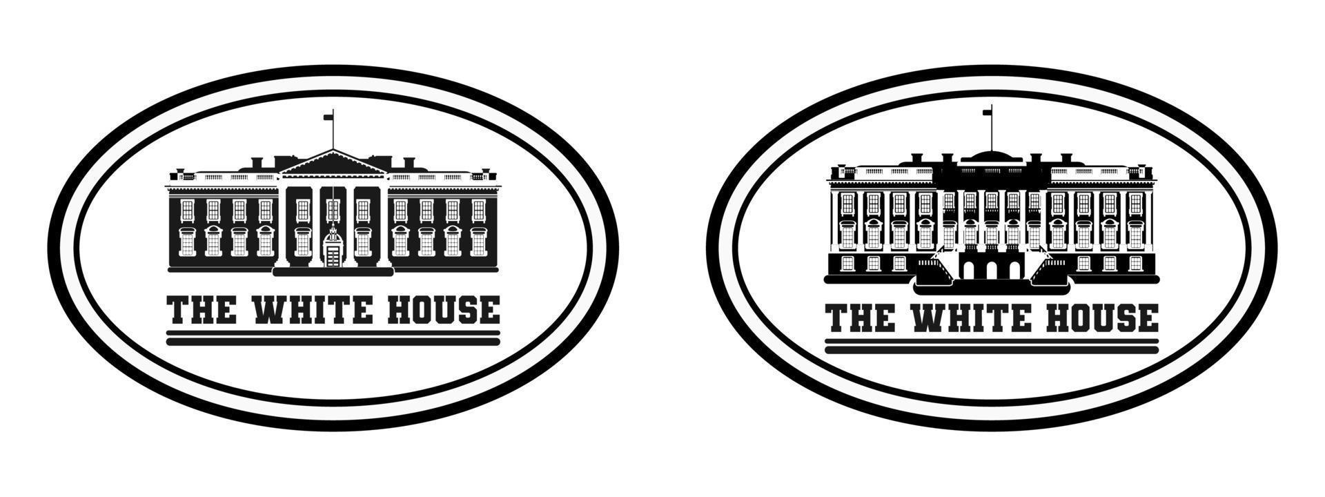 stamp logo white house black and white sketch flat vector