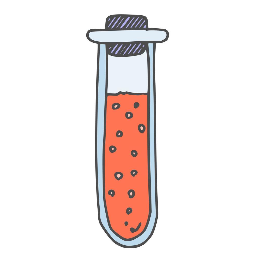 Tubo De Ensayo Con Dibujo Simple De Sangre. Estilo Doodle 3770146 ...