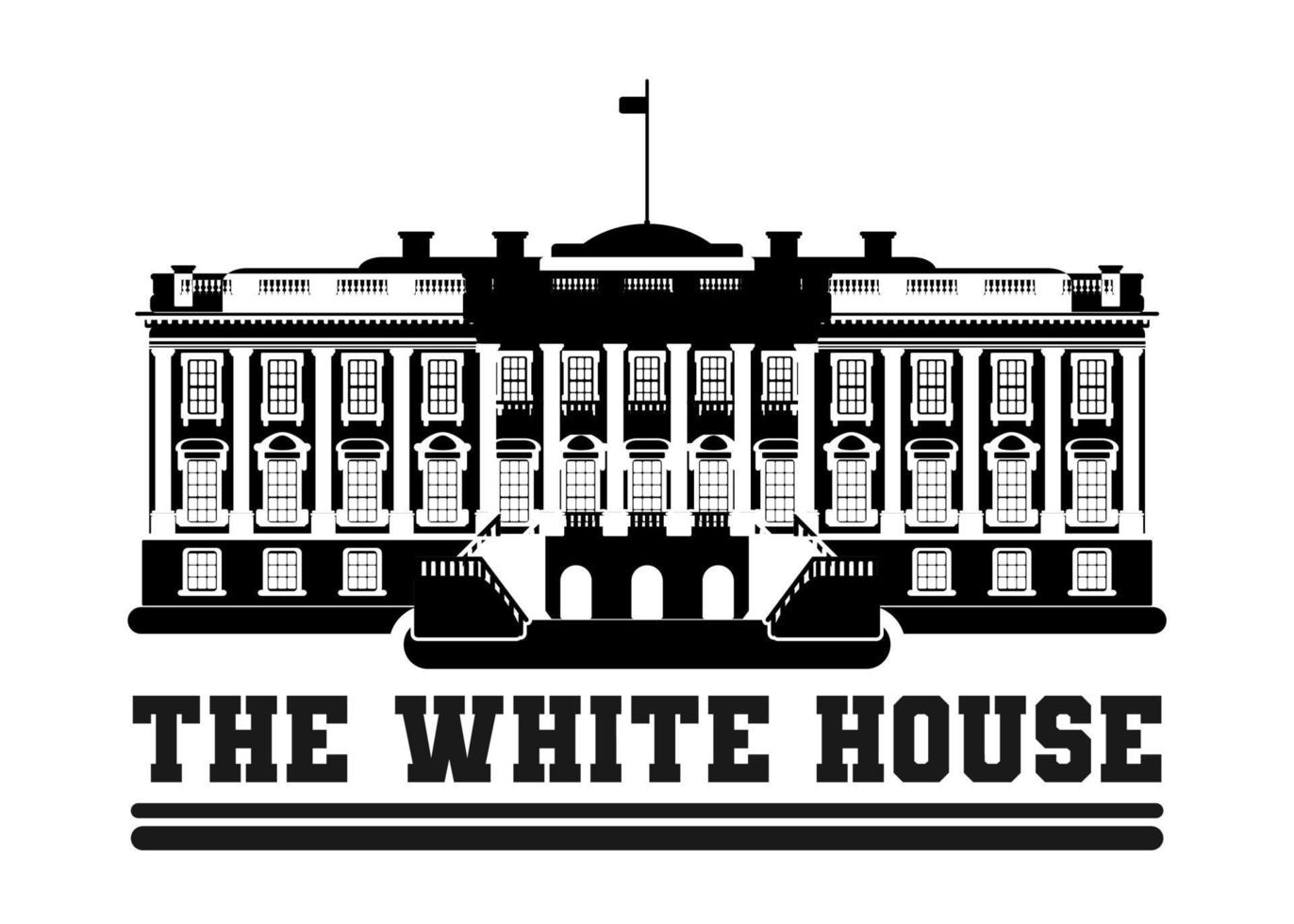 white house USA building Washington. flat style vector