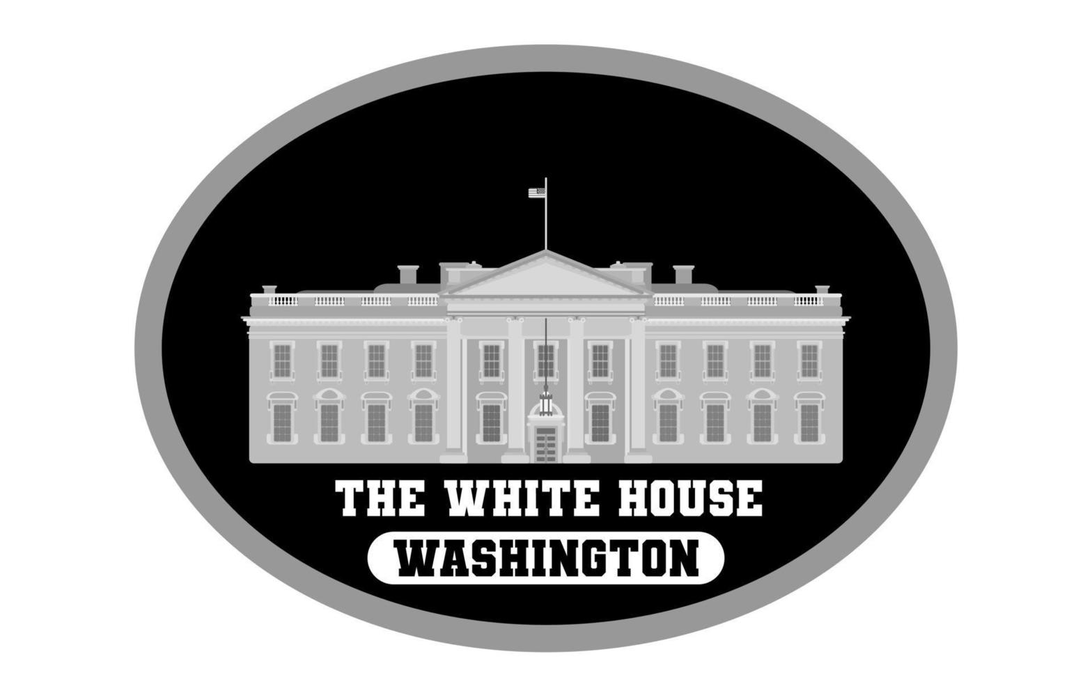 white house united states america president. flat vector