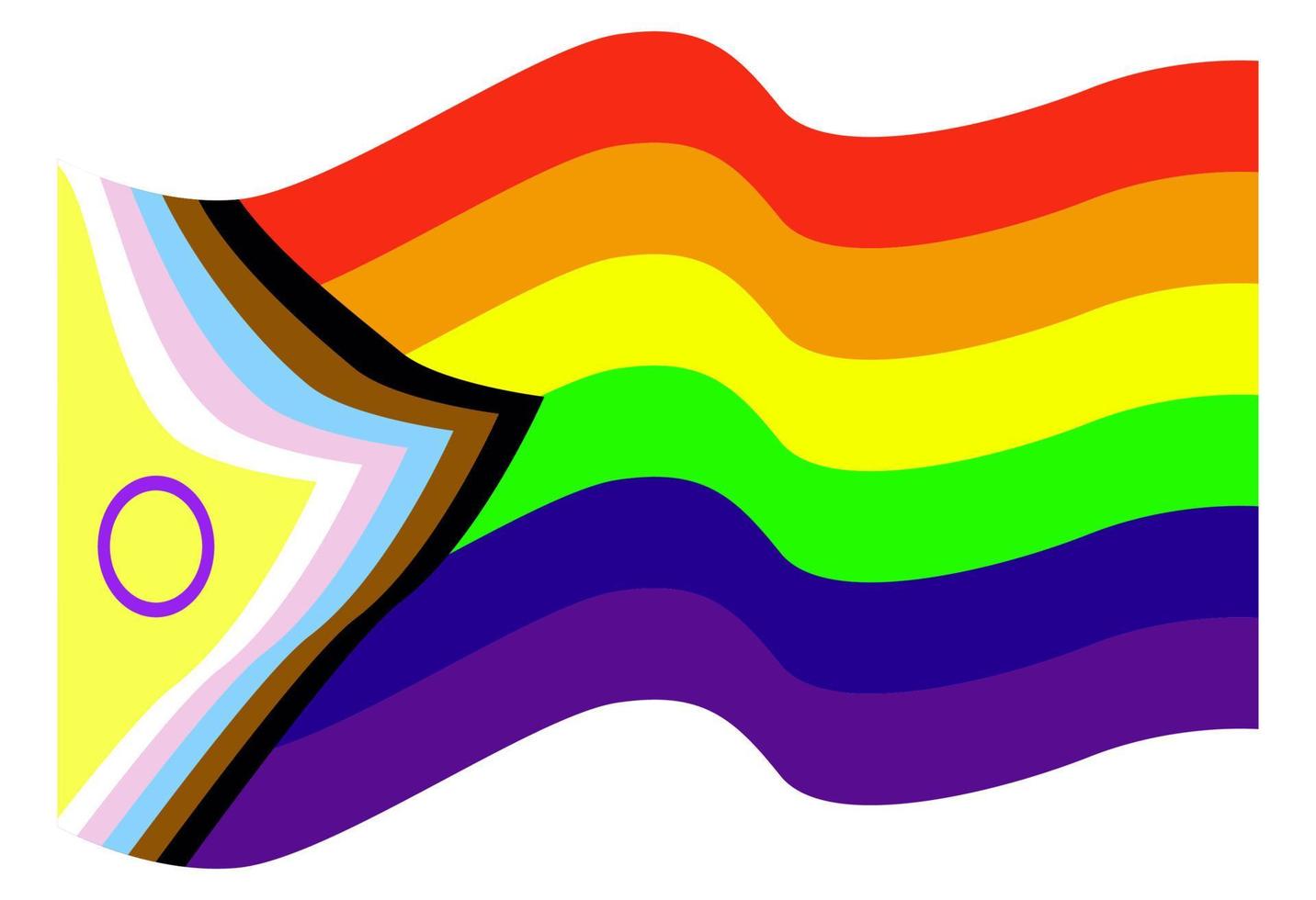 waving lgbt flag new updated. flat style drawing vector