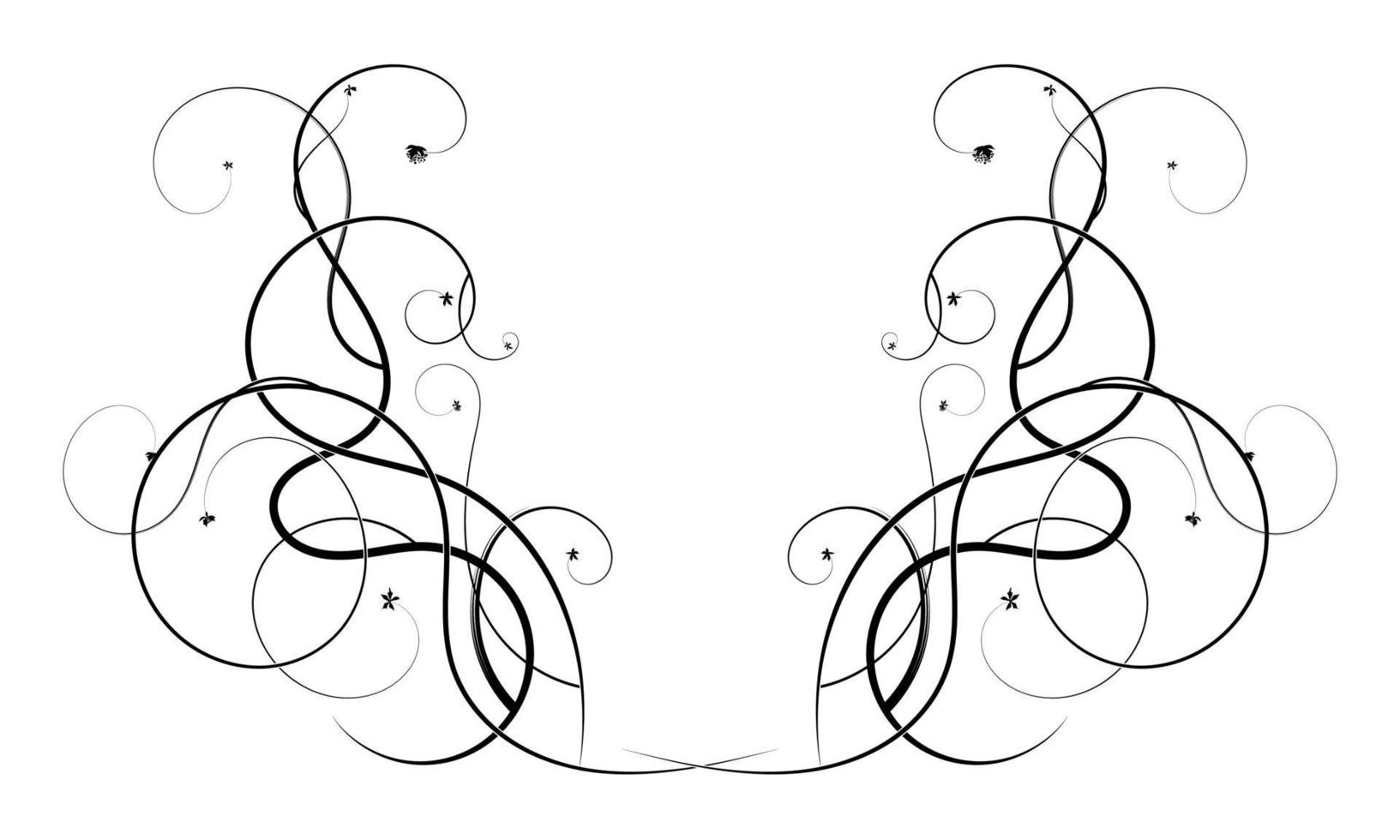 Swirling vine vine ornament element. vector stock