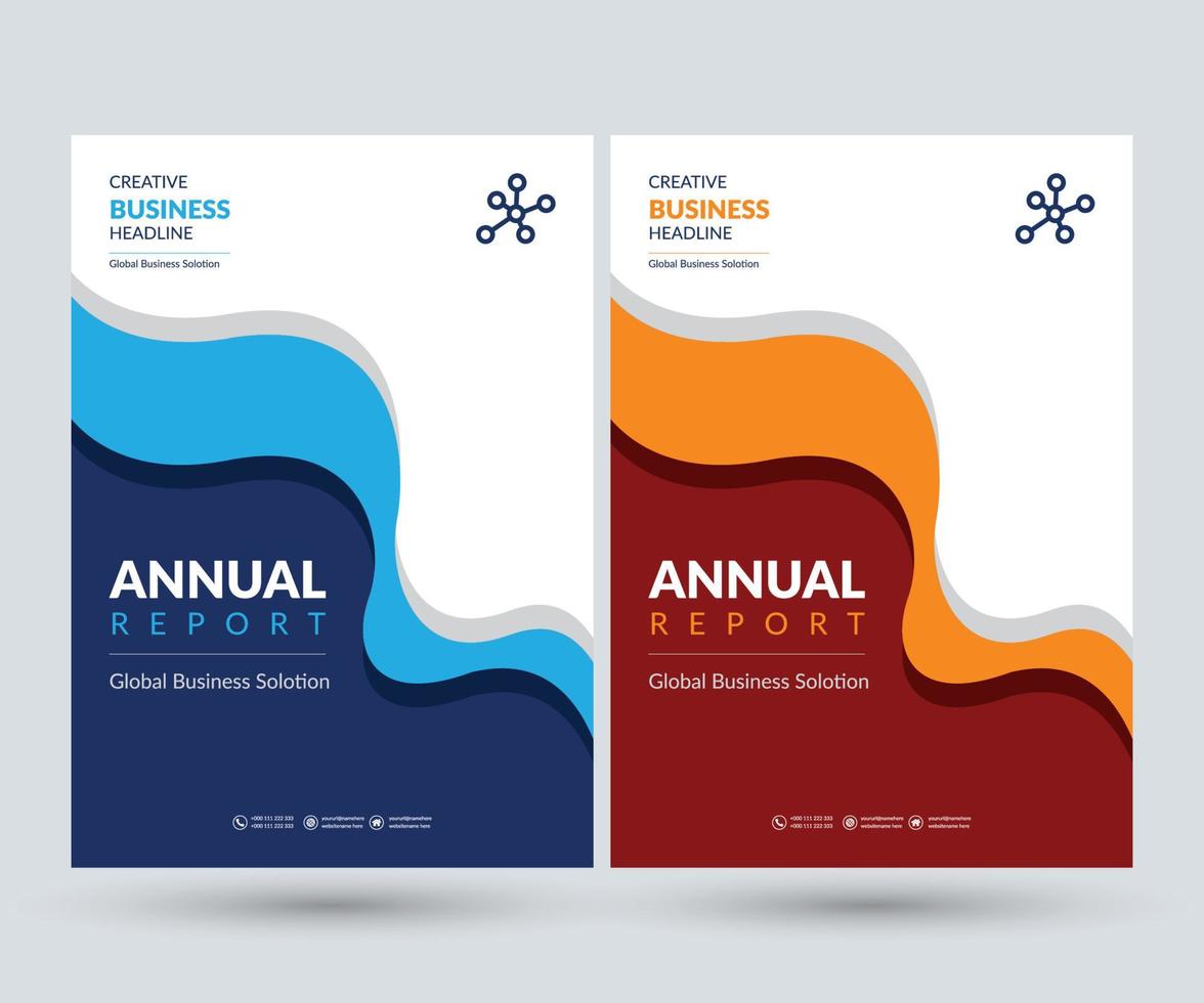 Corporate Business Annual Report Template Design Concept vector