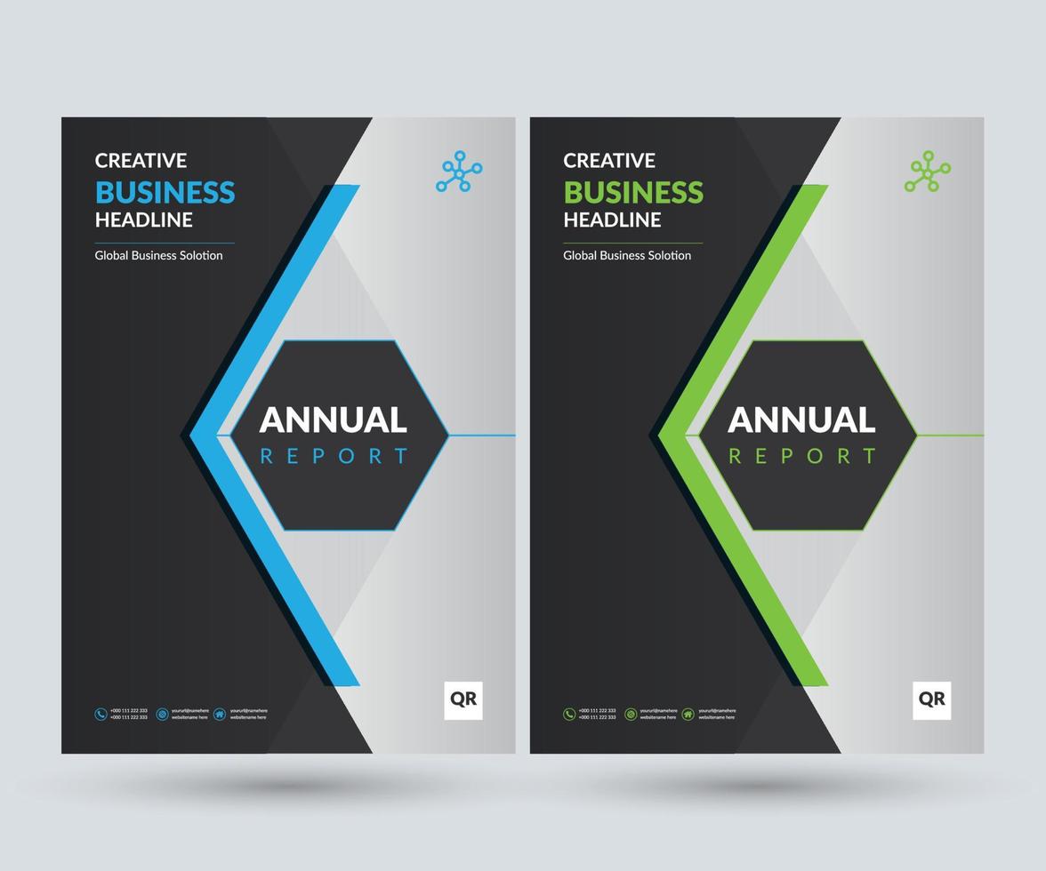 plantilla de diseño de informe anual moderno creativo vector