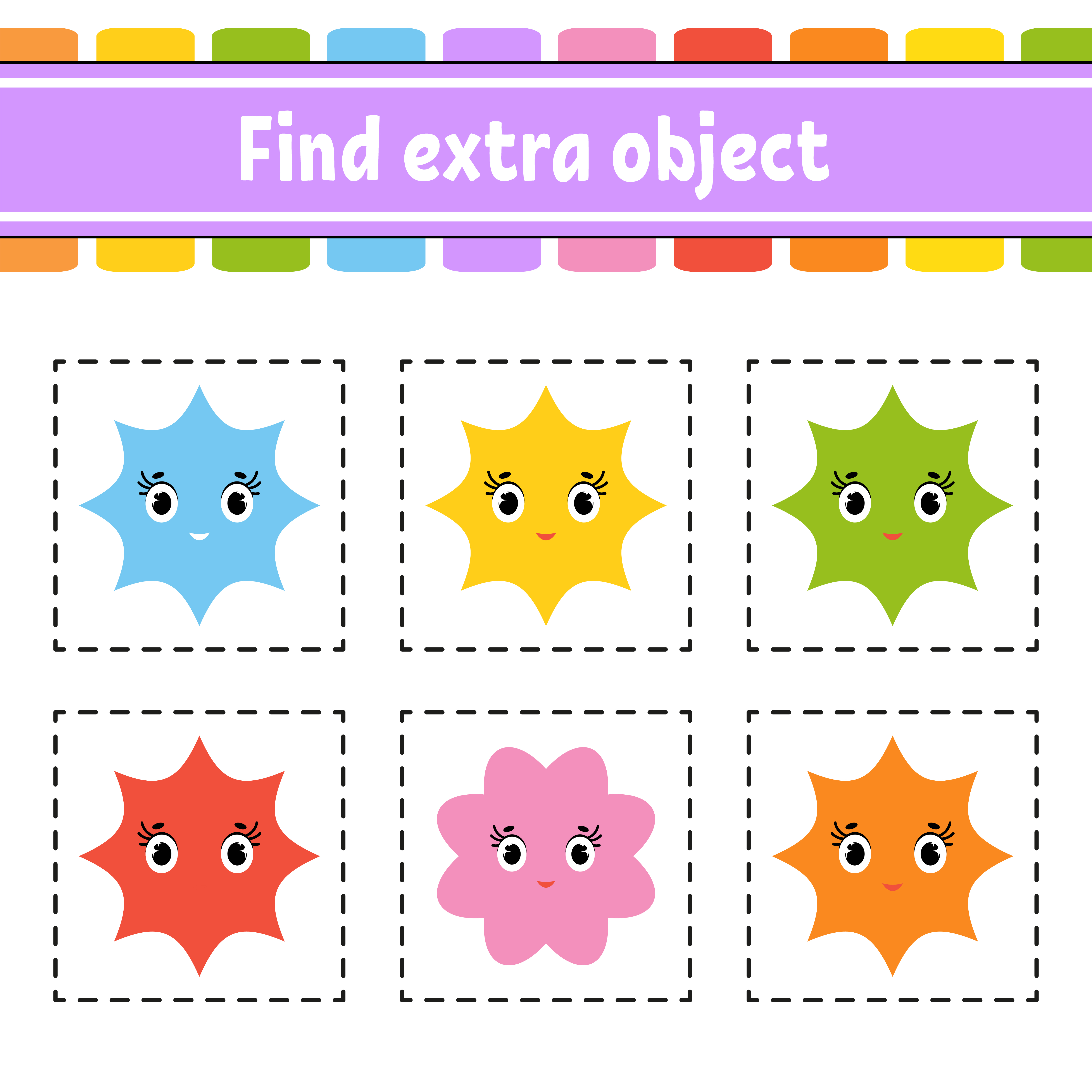 Find extra object. Educational activity worksheet for kids and toddlers.  Game for children. Happy characters. Simple flat color isolated vector  illustration in cute cartoon style. 3770561 Vector Art at Vecteezy