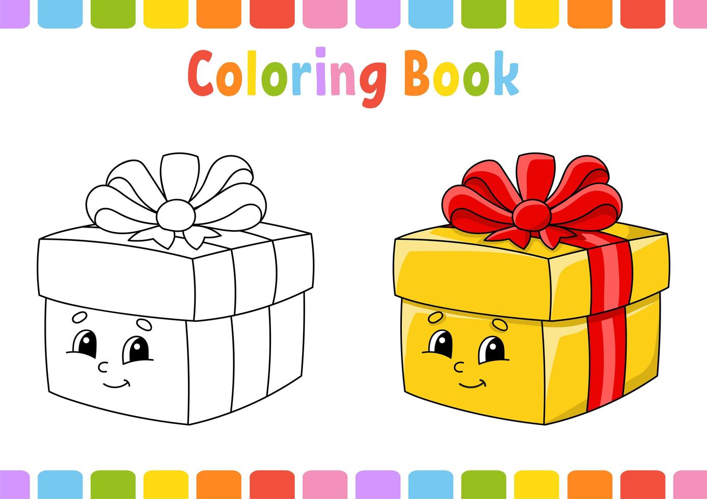 libro para colorear para niños. carácter alegre. ilustración vectorial. estilo de dibujos animados lindo. página de fantasía para niños. silueta de contorno negro. aislado sobre fondo blanco. vector