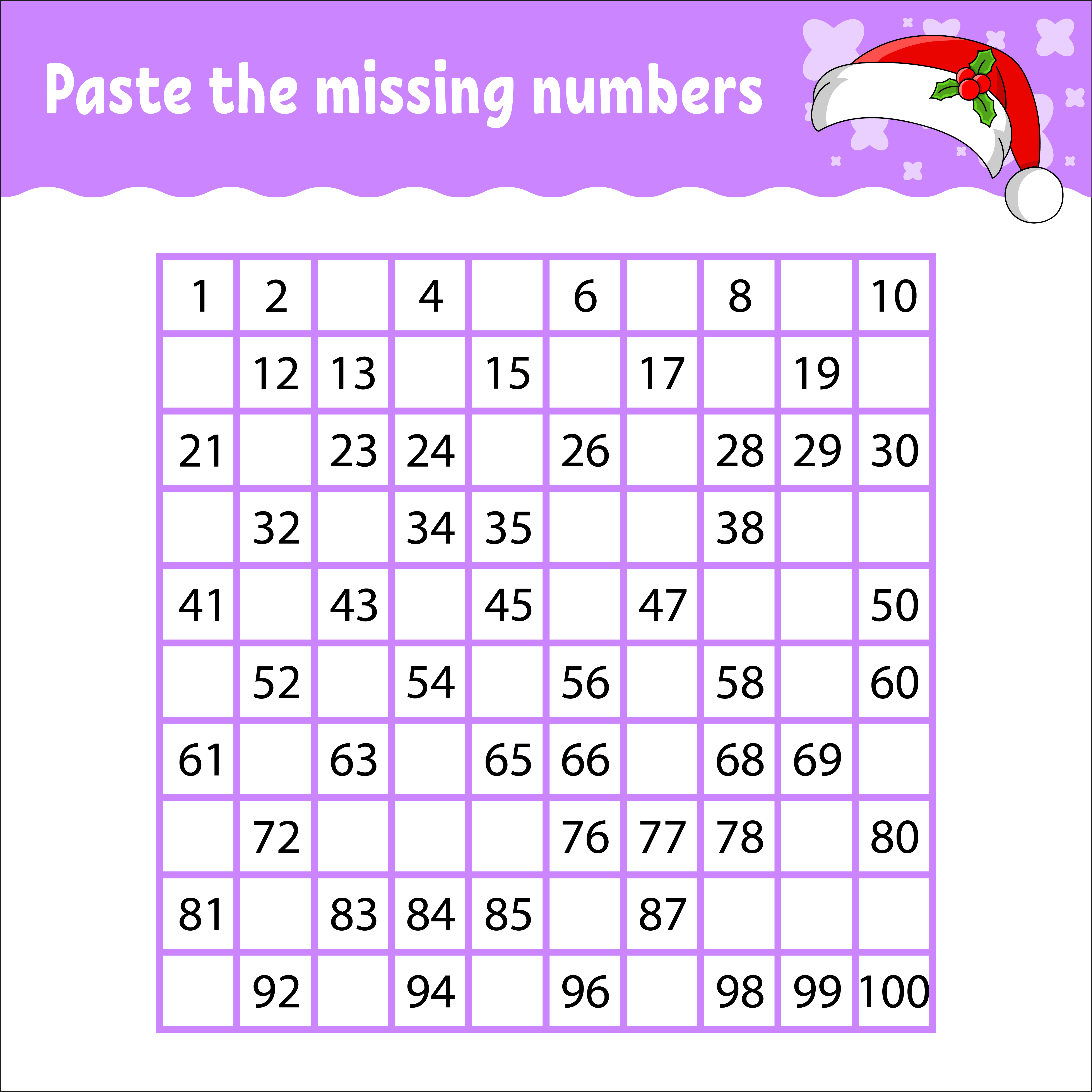 Was missing from number. Numbers kids. what number is missing.