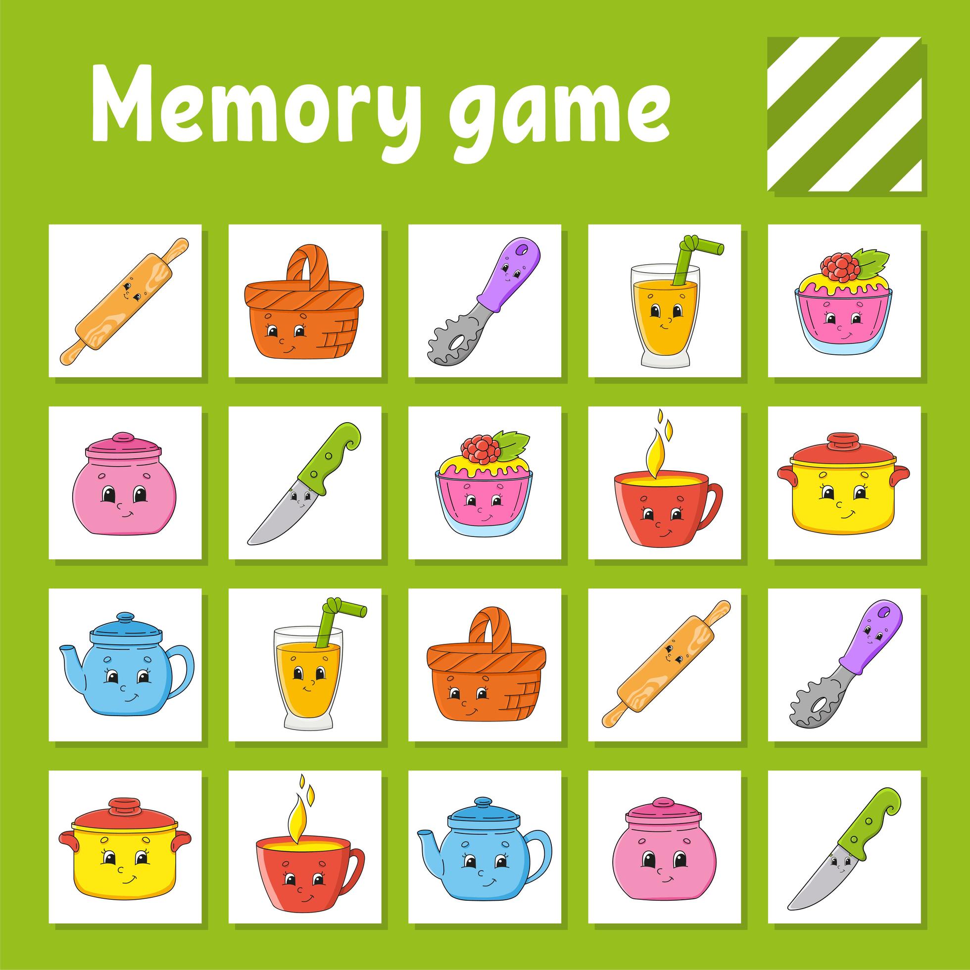 Memory game for kids. Education developing worksheet. Activity page ...