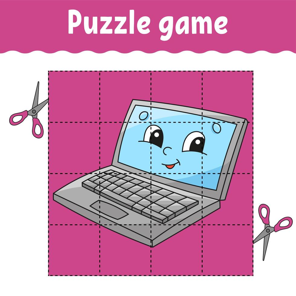 Puzzle game for kids. Education developing worksheet. Back to school. Color activity page. For toddler. Riddle for preschool. Isolated vector illustration in cartoon style.