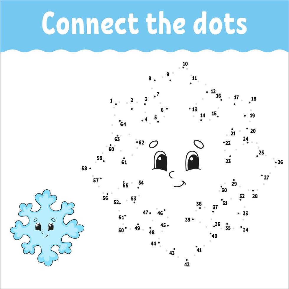 Dot to dot. Draw a line. Handwriting practice. Learning numbers for kids. Activity worksheet. With answer. Game for toddler. Isolated vector illustration. Cute character. Cartoon style.