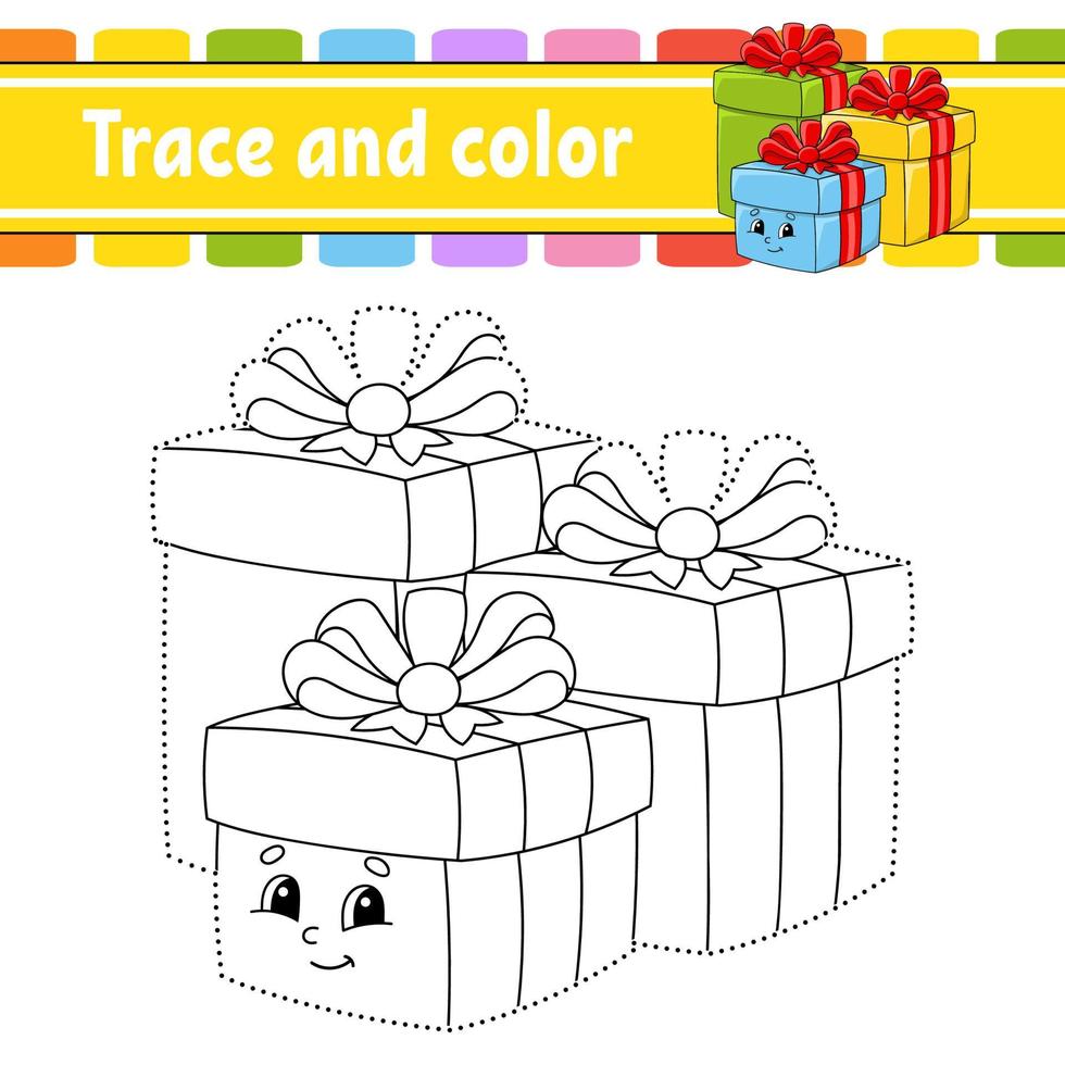 juego de punto a punto. Dibuja una línea. para niños. hoja de trabajo de actividad. libro de colorear. con respuesta. personaje animado. ilustración vectorial. tema de navidad. vector