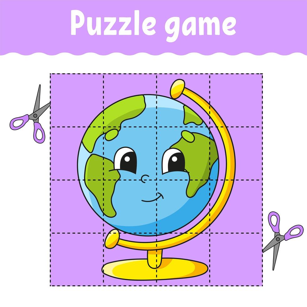 Puzzle game for kids. Education developing worksheet. Back to school. Color activity page. For toddler. Riddle for preschool. Isolated vector illustration in cartoon style.