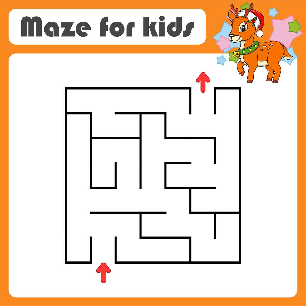 Abstract maze. Game for kids. Puzzle for children. Cartoon style. Labyrinth conundrum. Color vector illustration. Find the right path. Cute character.