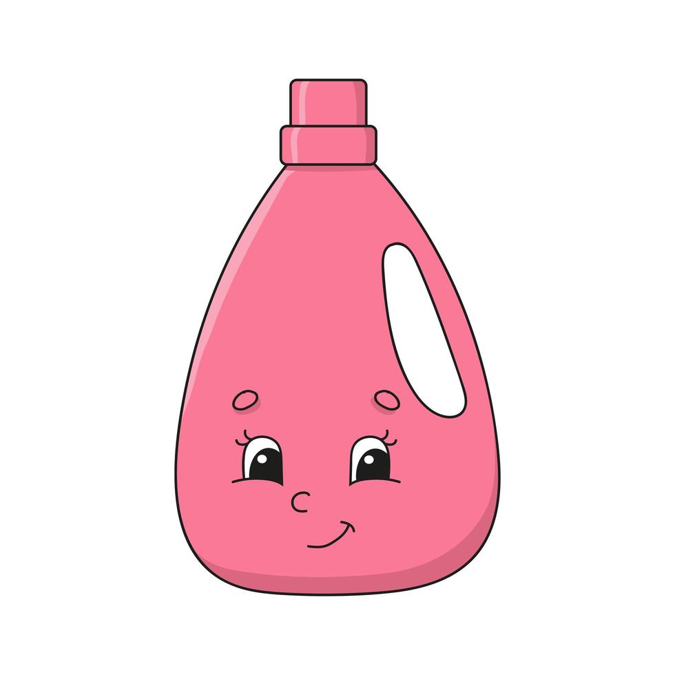 Wash detergent. Cute character. Colorful vector illustration. Cartoon style. Isolated on white background. Design element. Template for your design, books, stickers, cards, posters, clothes.