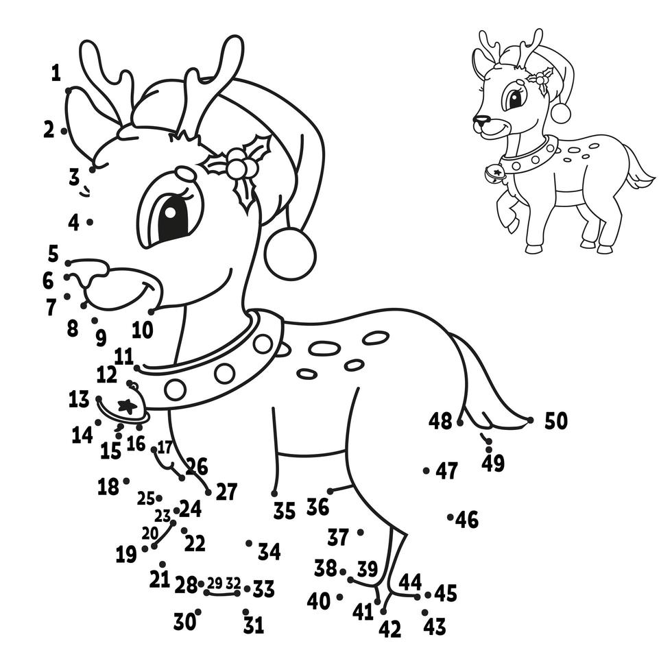 Dot to dot. Draw a line. Handwriting practice. Learning numbers for kids. Education worksheet. Activity coloring page. Cartoon style. With answer. vector