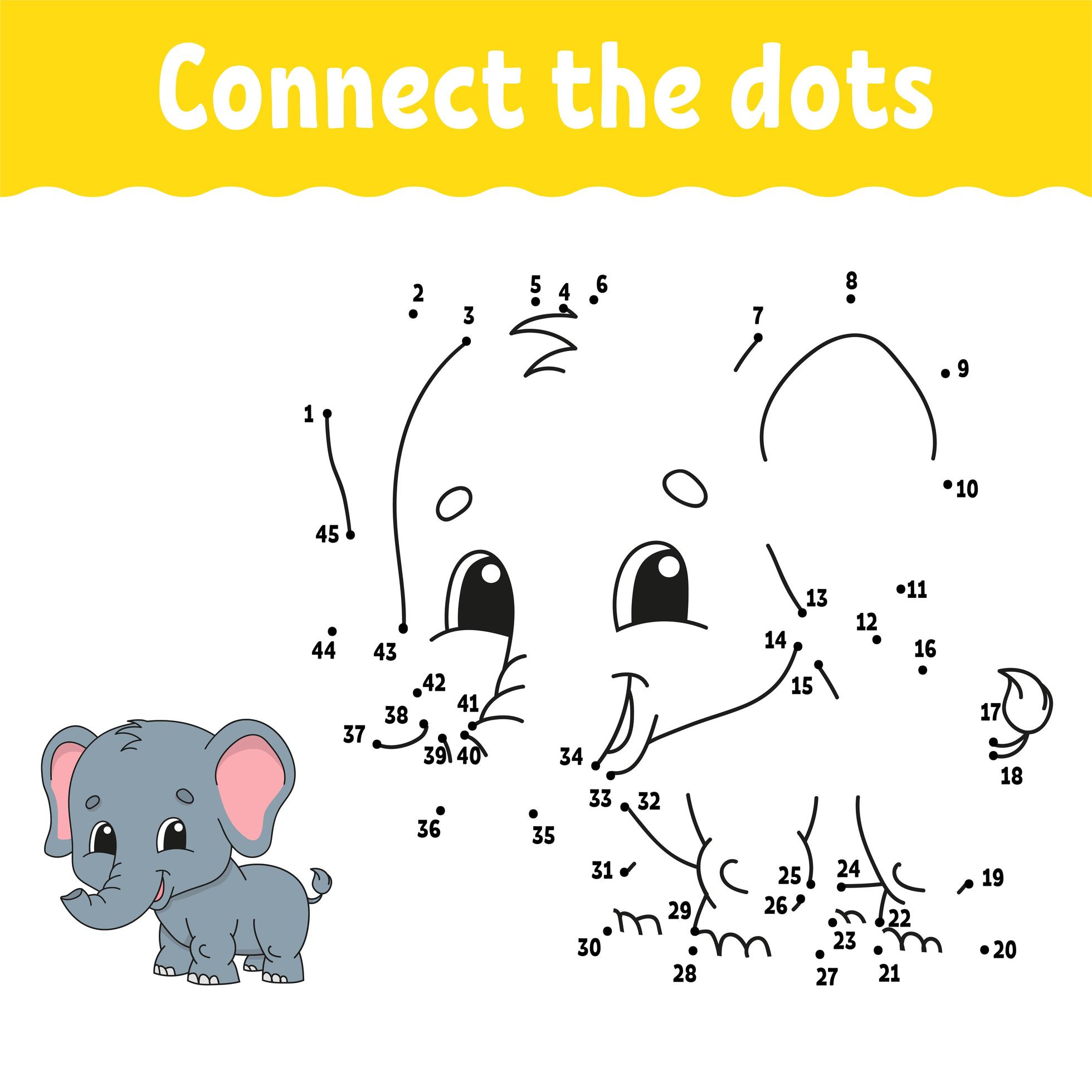 Dot to dot. Draw a line. Handwriting practice. Learning numbers for