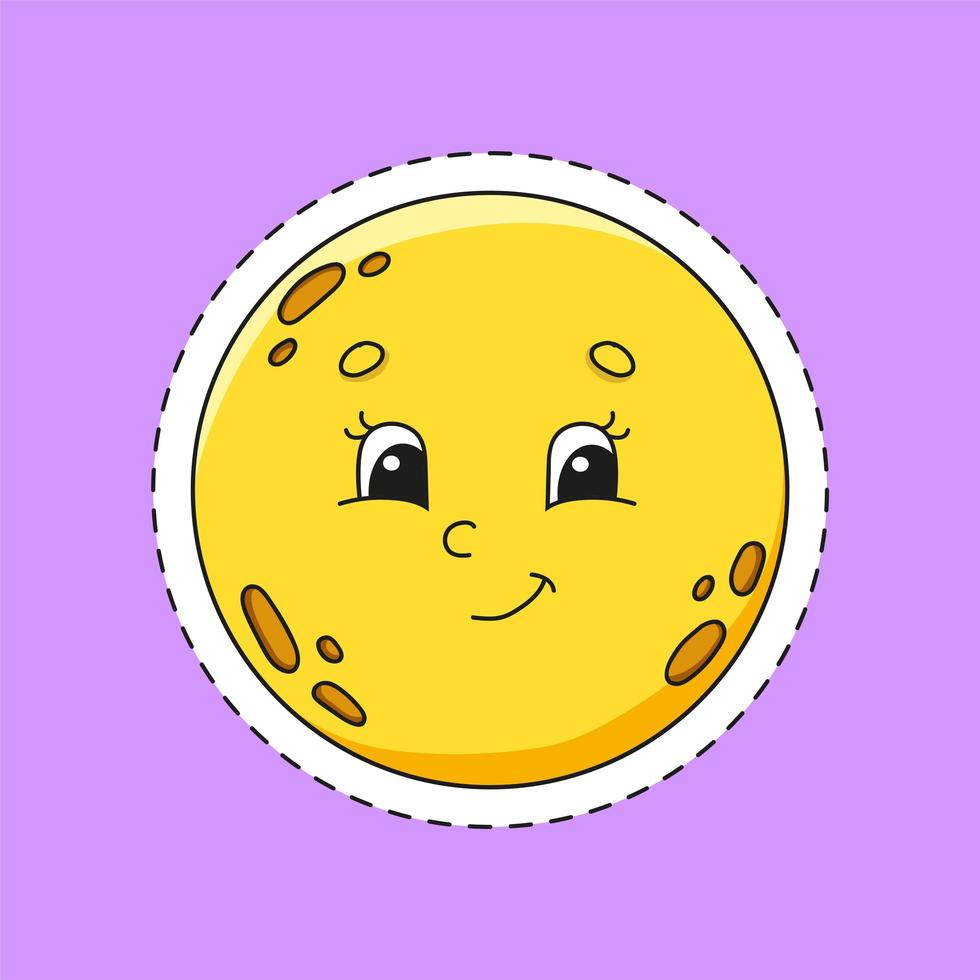 Sticker with contour. Cartoon character. Colorful vector illustration. Isolated on color background. Template for your design.