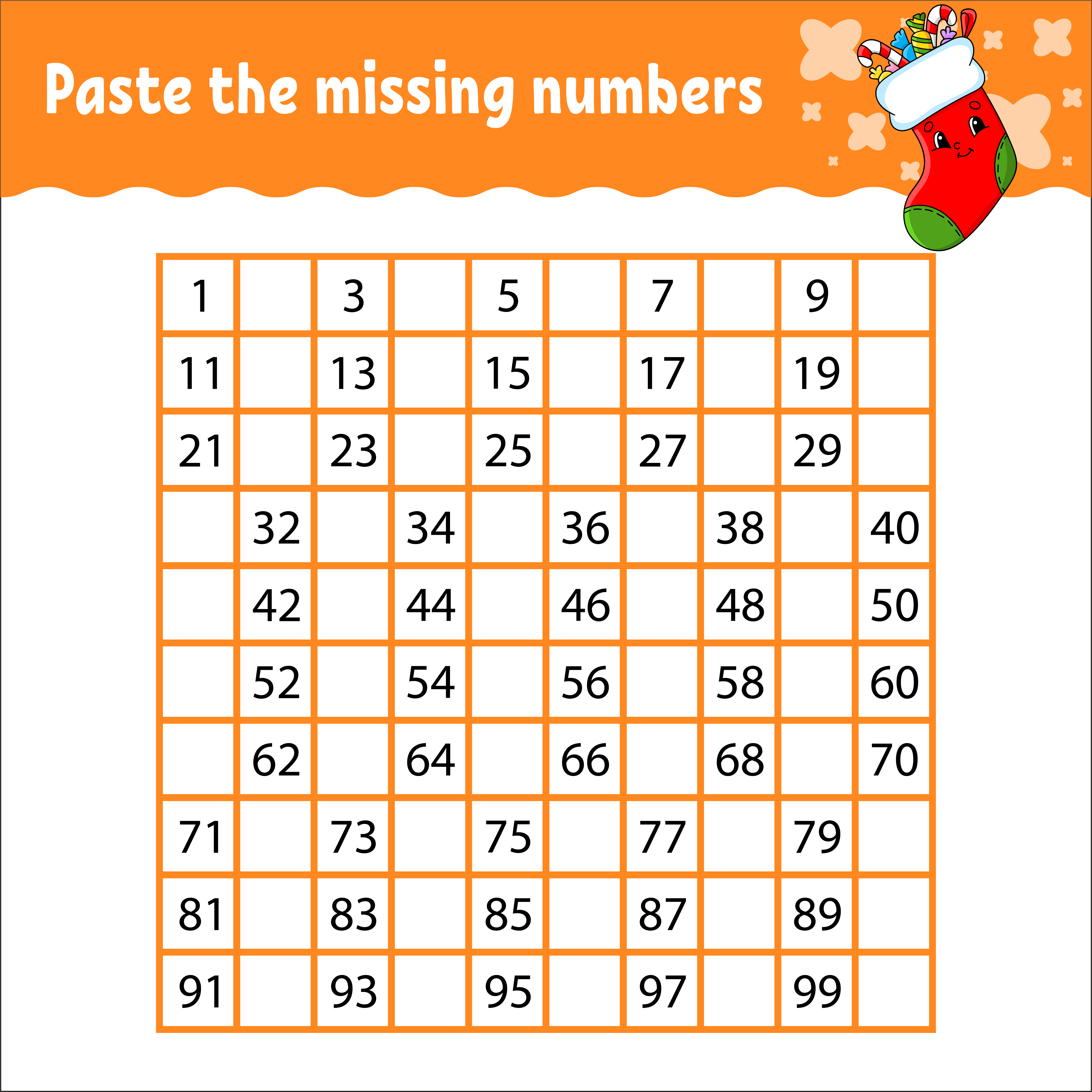 Paste the missing numbers handwriting practice learning numbers for