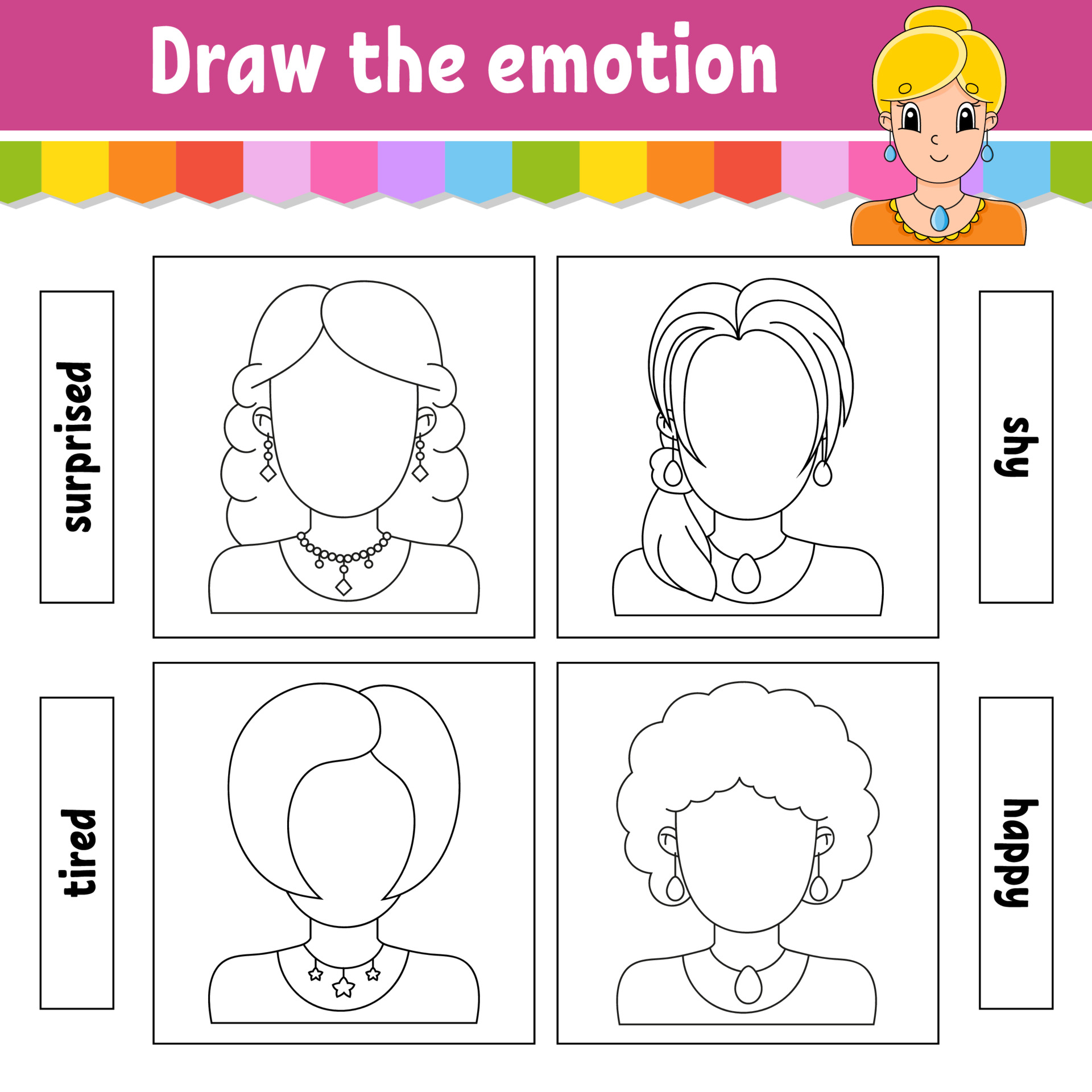 Drawing Facial Features Worksheet