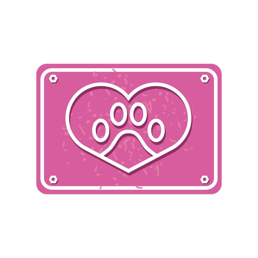 pet paw heart vector